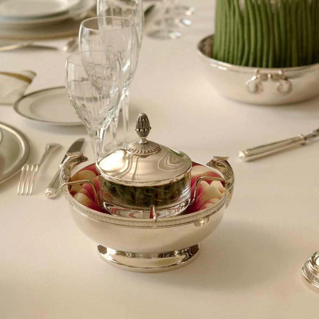Christofle Caviar Set Malmaison Silver Plated