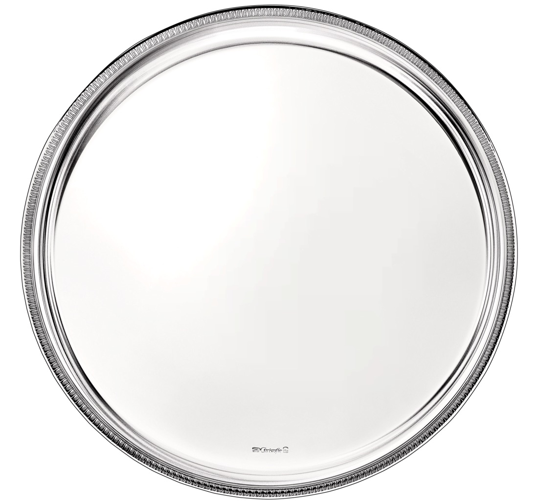 Christofle Round Tray 39 Cm Malmaison Silver Plated