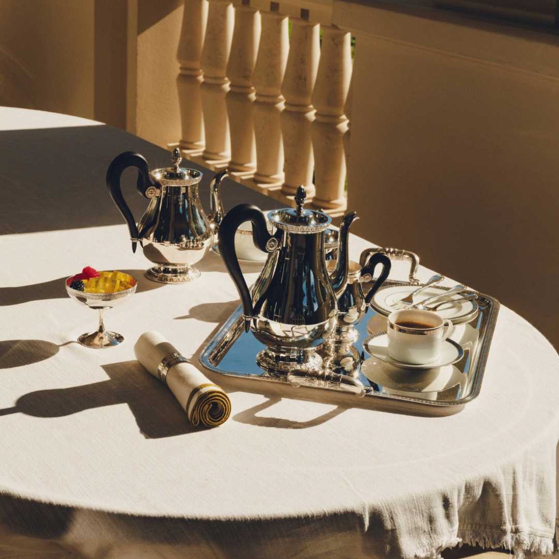 Christofle 8 Cup Coffee Pot Malmaison Silver Plated
