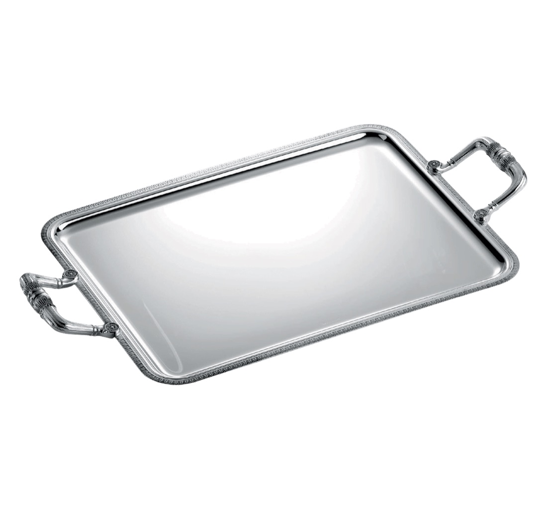 Christofle Rectangular Tray With Handles 43x31cm Malmaison Silver Plat