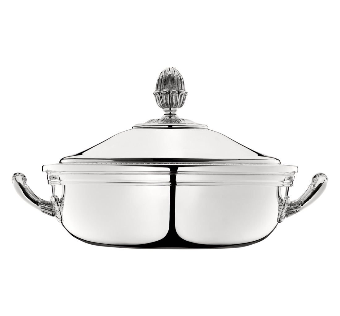 Christofle Vegetable Dishe With Lid Malmaison Silver Plated