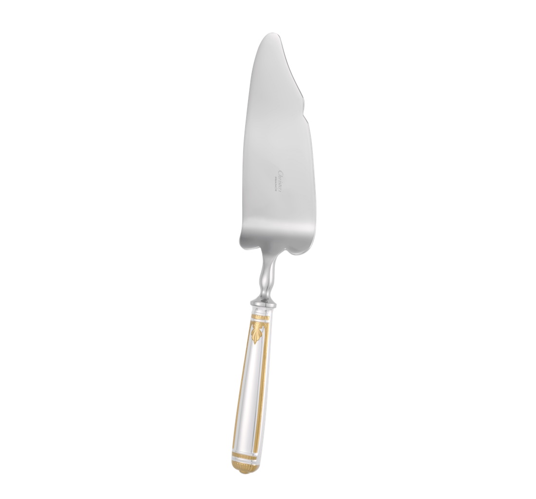 Christofle Cake Server Malmaison Silver Plated Partially Gilded