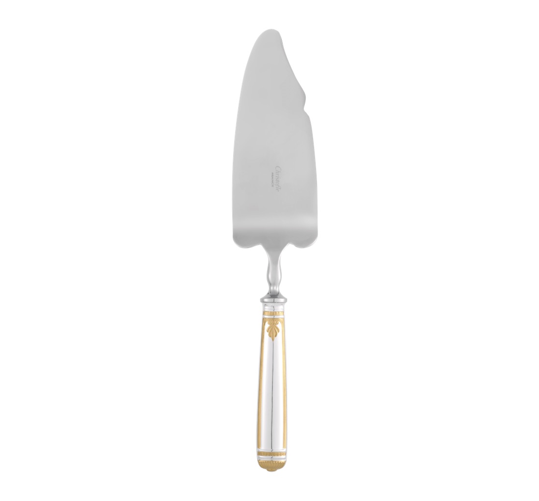 Christofle Cake Server Malmaison Silver Plated Partially Gilded
