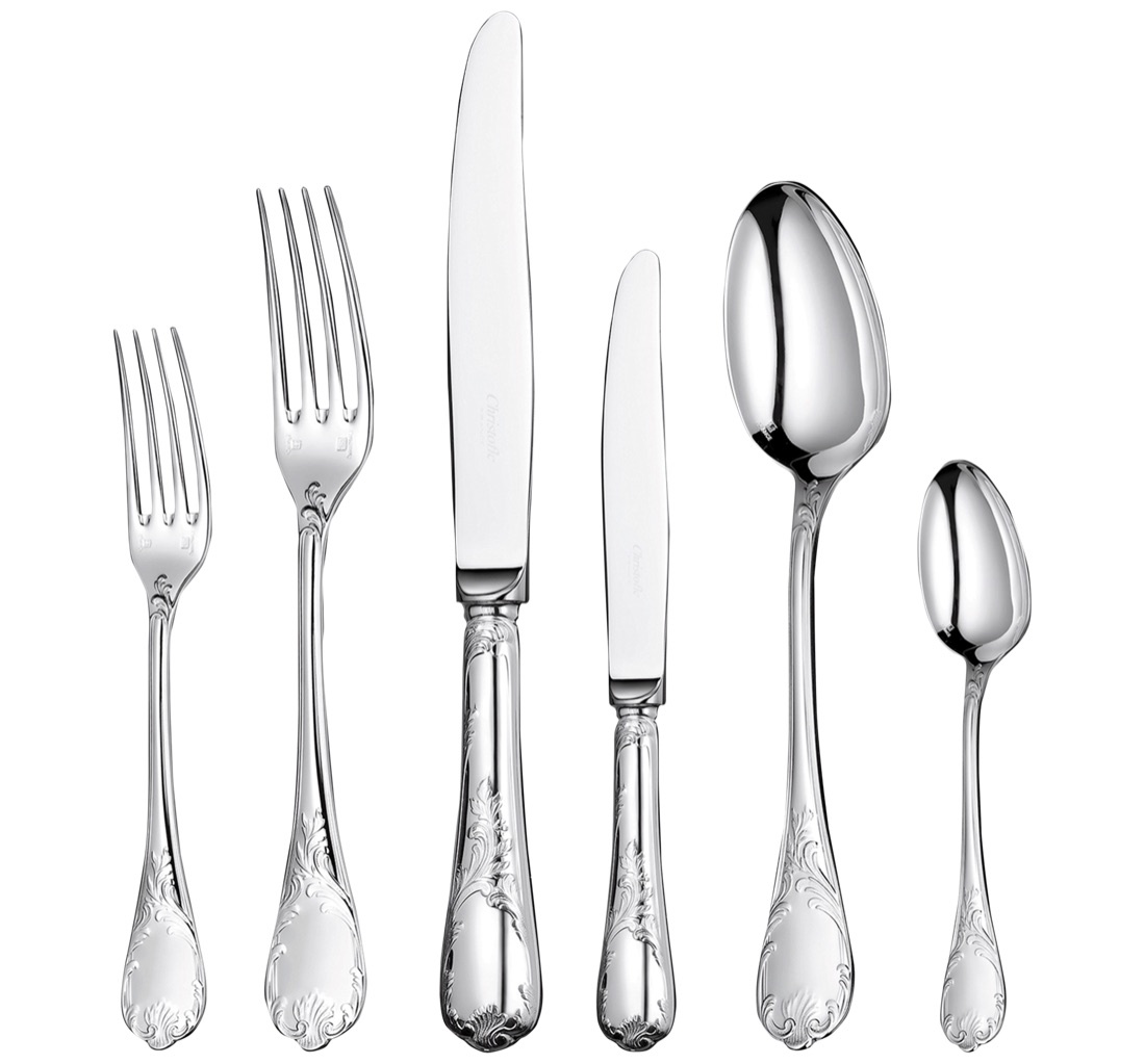 Christofle Flatware Set For 6 People 36 Pieces Marly Silver Plated
