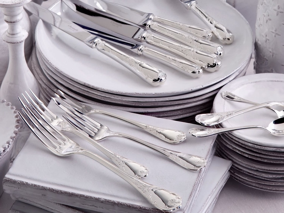 Christofle Flatware Set For 6 People 36 Pieces Marly Silver Plated