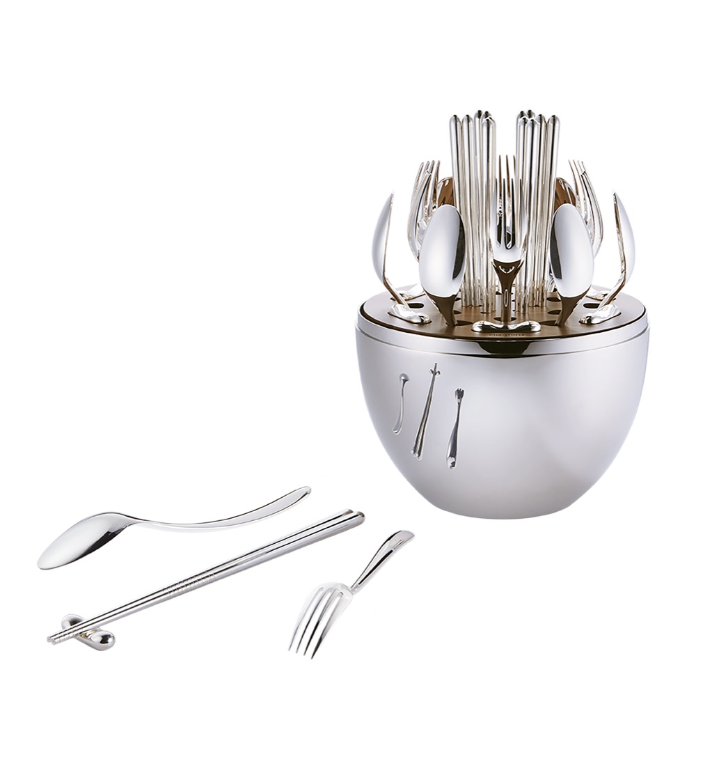 Christofle Flatware Set For 6 People 24 Pieces Mood Asia Silver Plate
