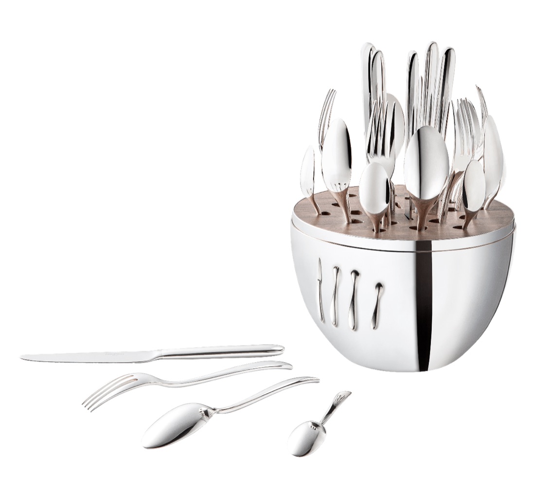Christofle Flatware Set For 6 People 24 Pieces Mood Silver Plated