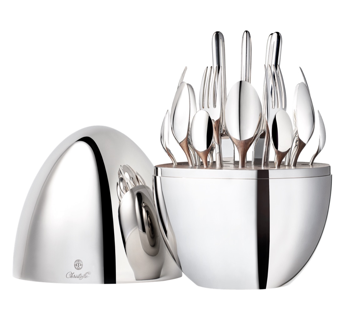 Christofle Flatware Set For 6 People 24 Pieces Mood Silver Plated
