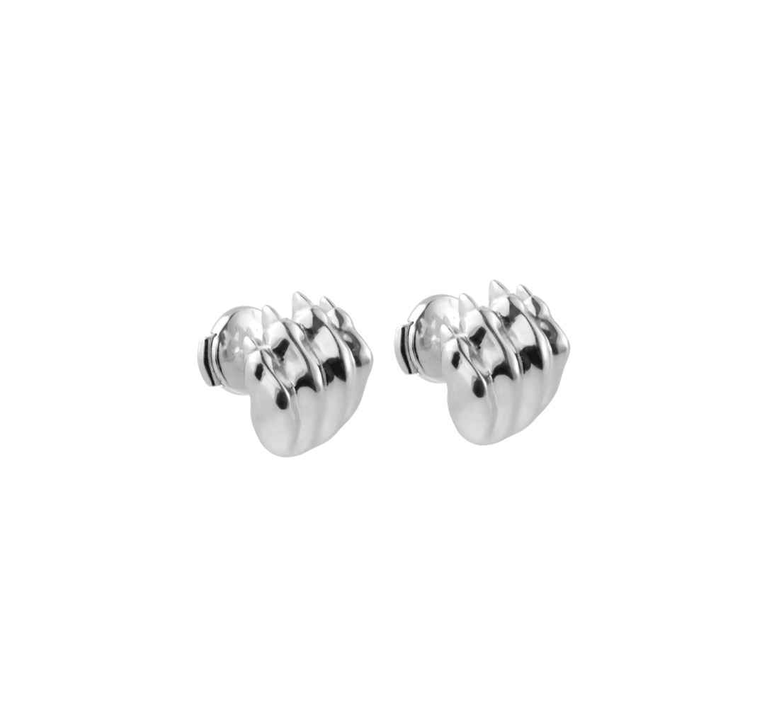 Серьги Patte de Lion Stud Rhodium