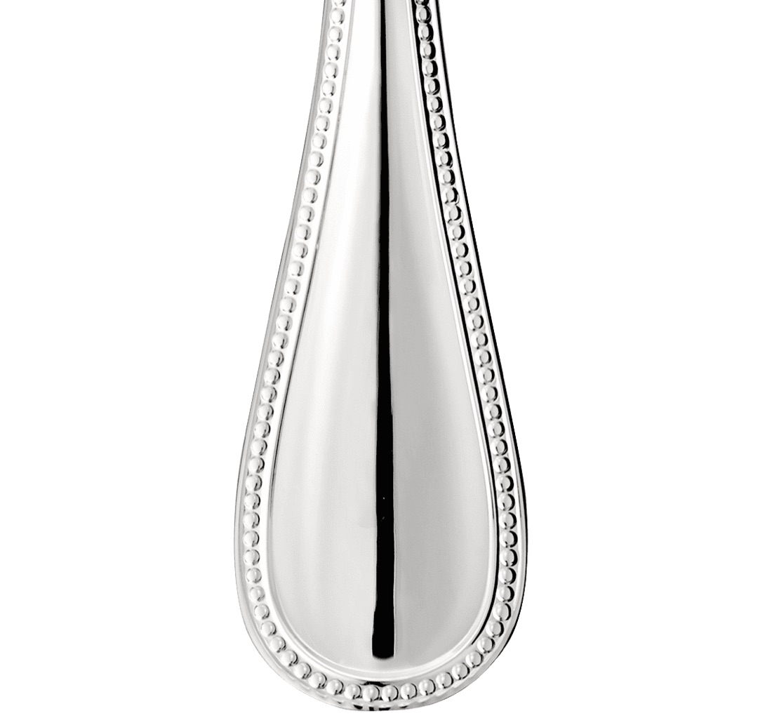 Christofle Serving Spoon Perles Sterling Silver