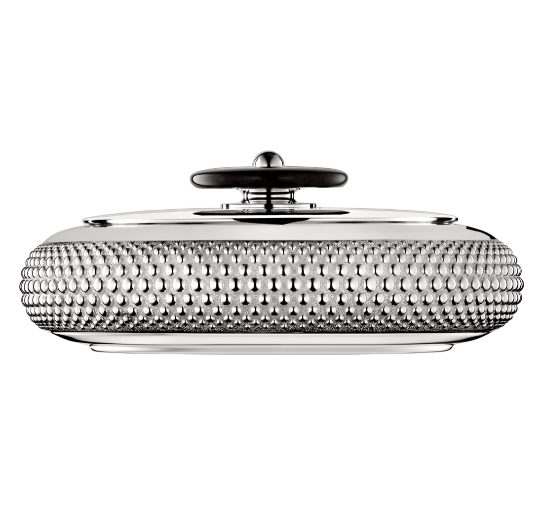 Christofle Round Box Perles Silver Plated