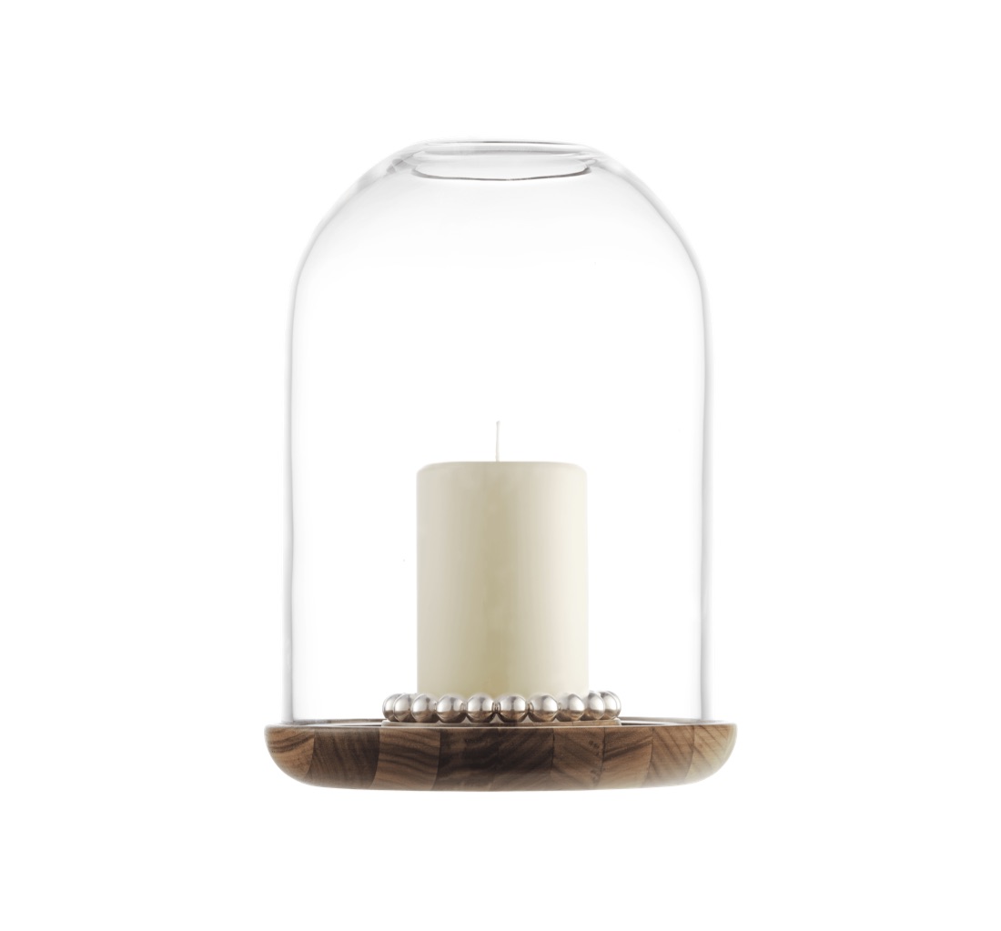 Штормовой фонарь Christofle Perles Walnut, большой, посеребрение