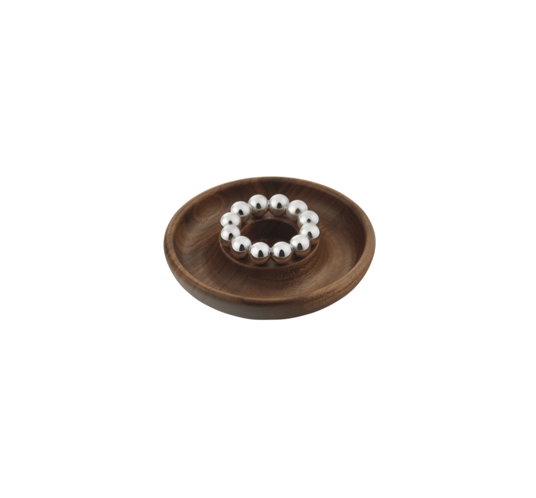 Подсвечник Christofle Perles Walnut, посеребрение