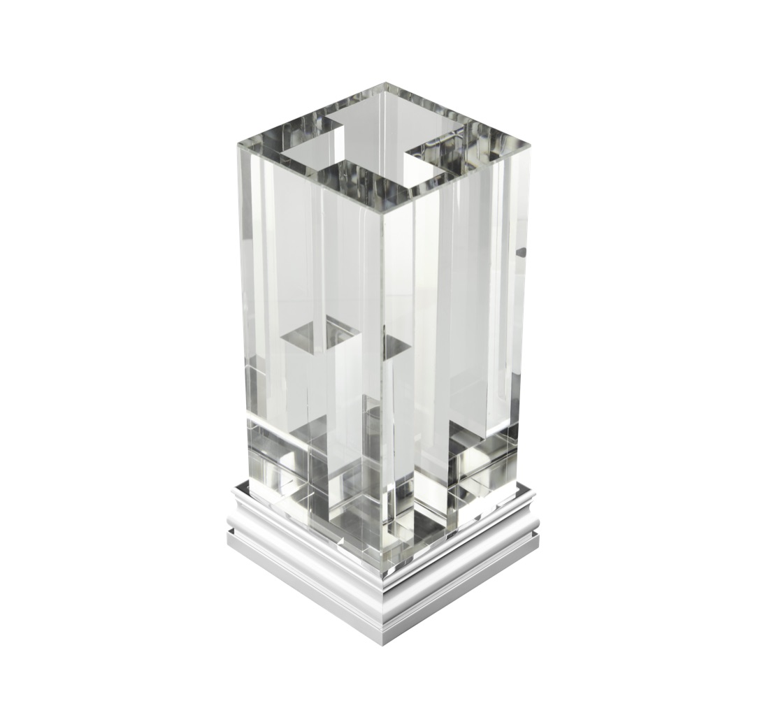 Christofle Vase Chrome Perspectives Glass