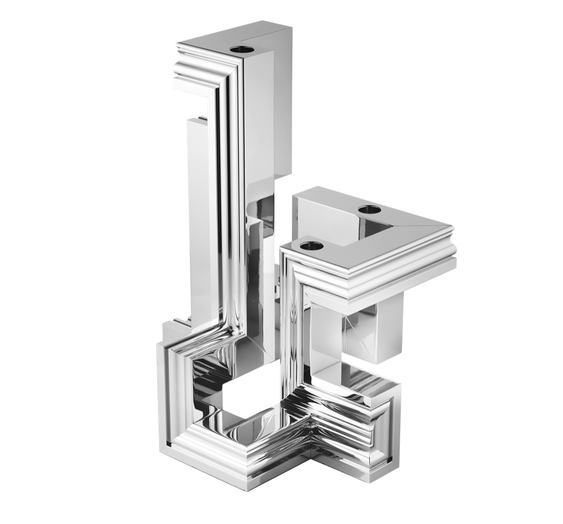 Christofle 5 Light Candelabra Chrome Perspectives Aluminium