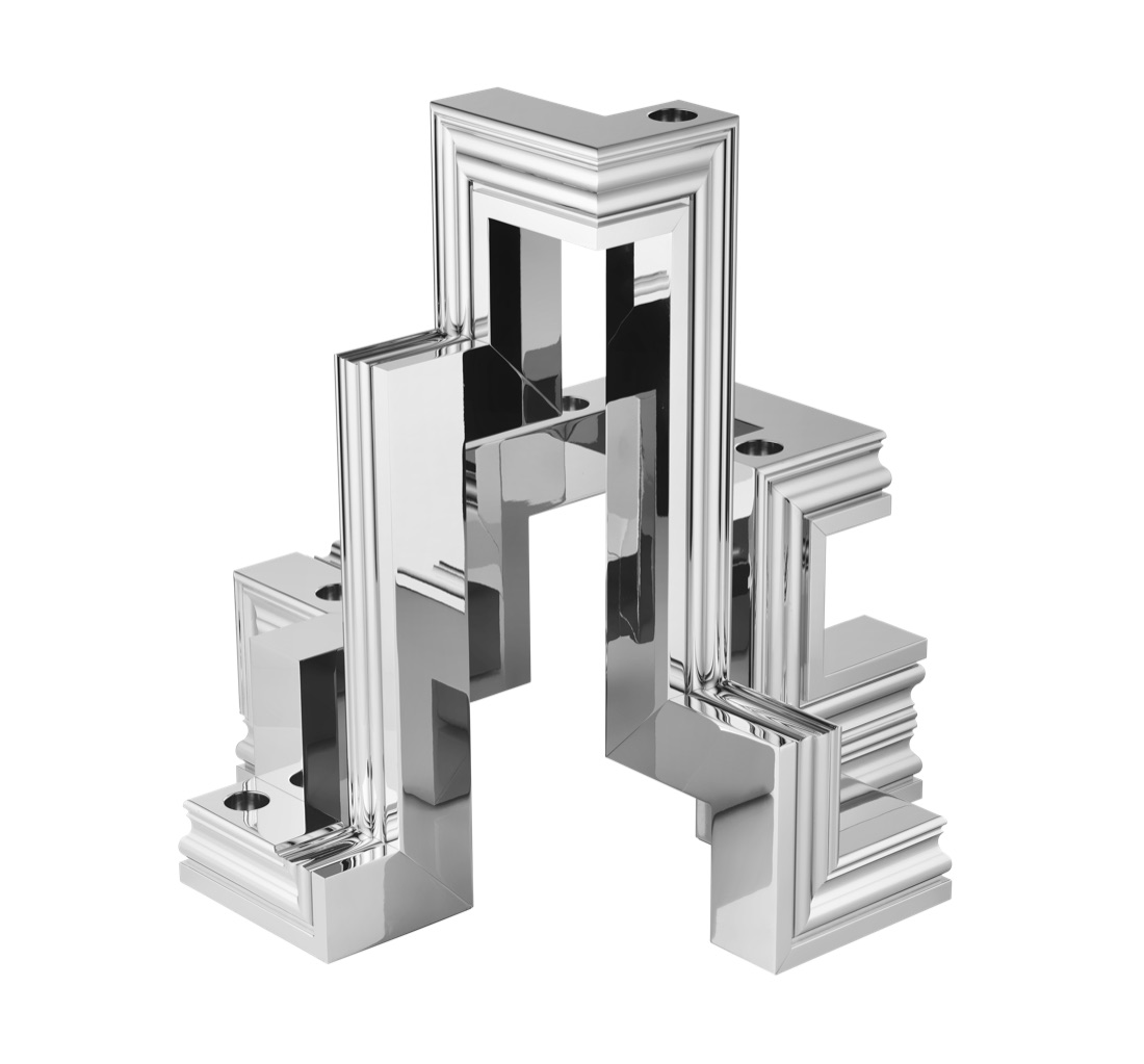 Christofle 5 Light Candelabra Chrome Perspectives Aluminium