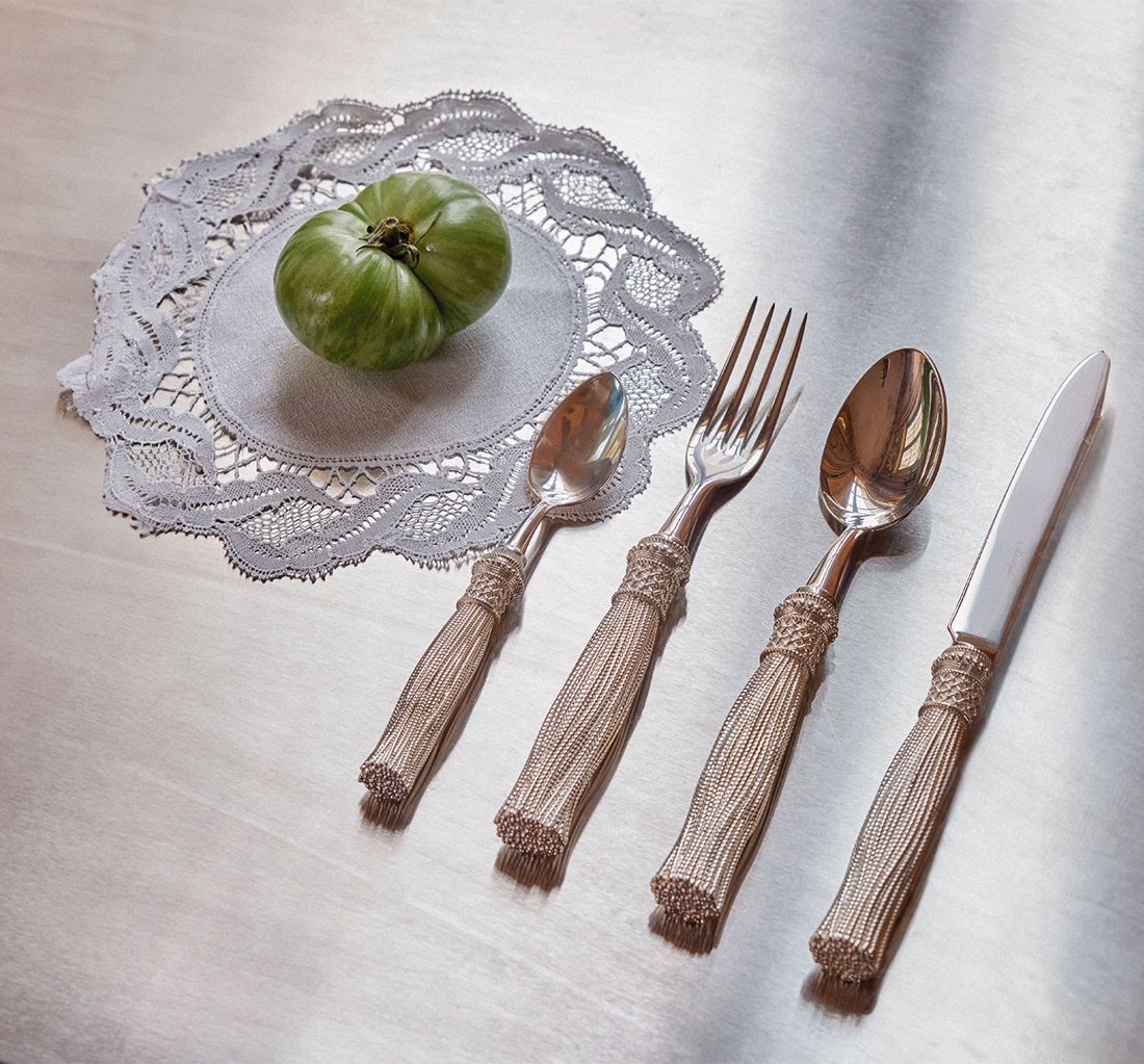 Christofle Individual Place Settings 5 Pieces Pompon Silver Plated