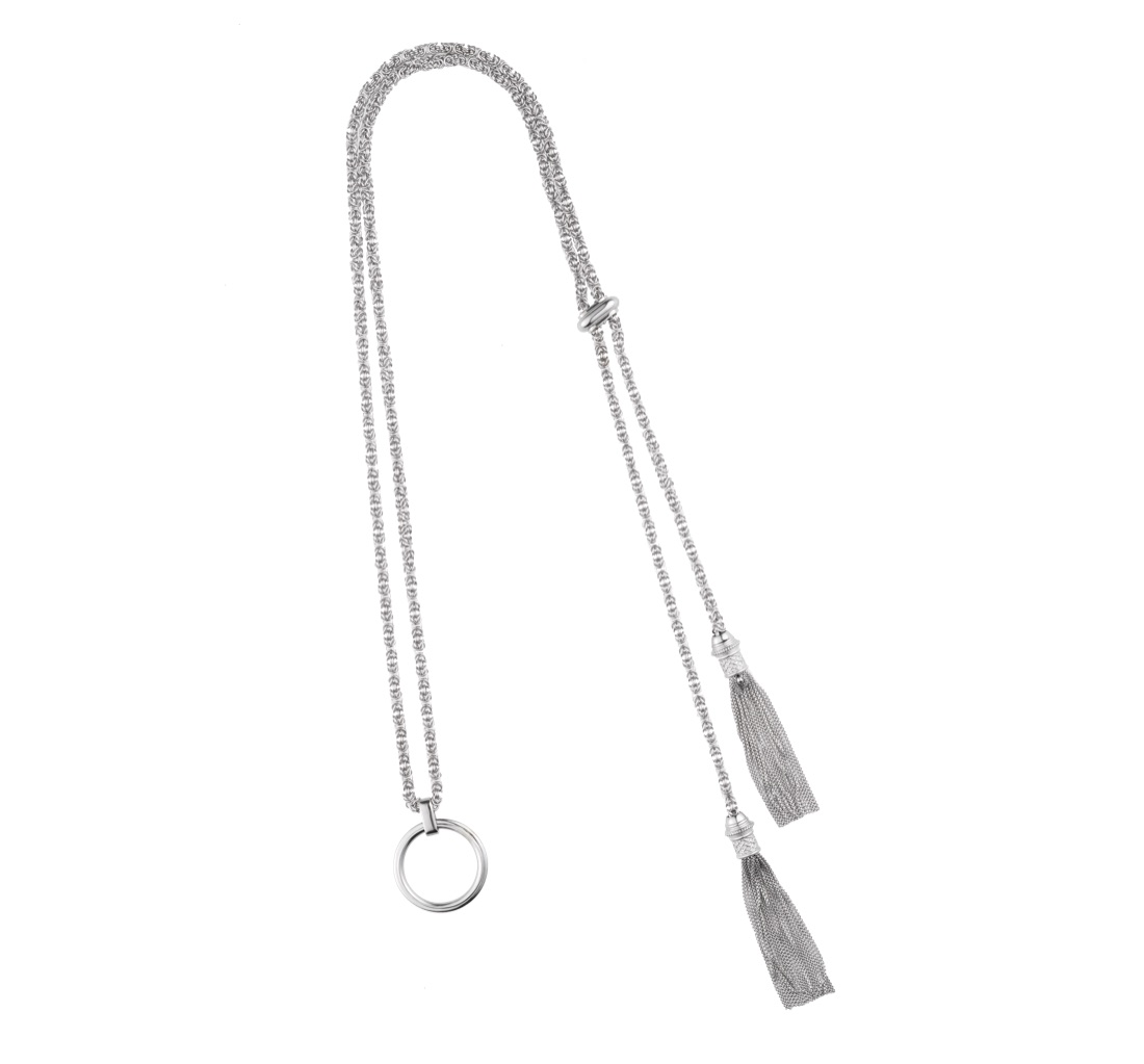 Christofle Eyeglass Holder Long Necklace Pompon Sterling Silver