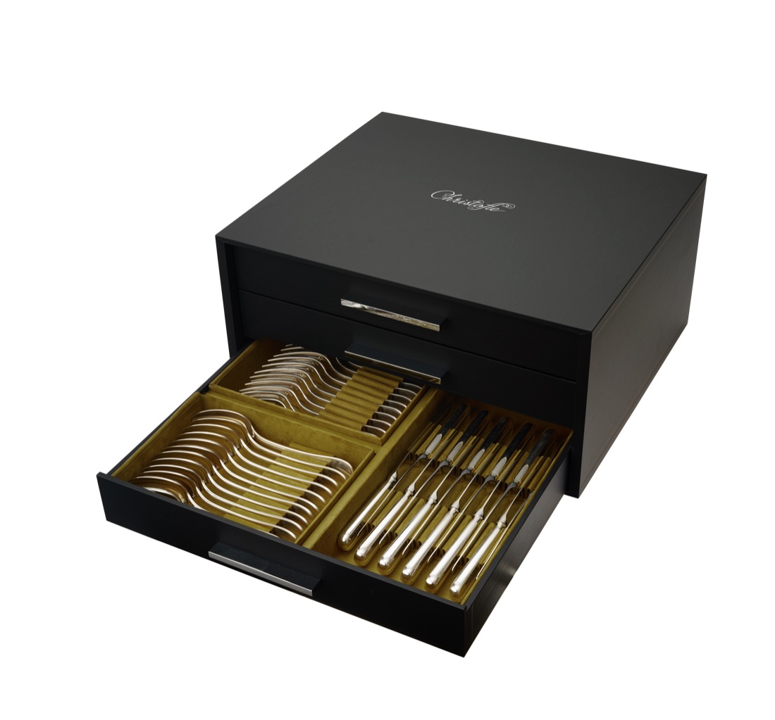 Christofle Flatware Set For 12 People 110 Pieces Imperial Chest Pe Stainless Steel
