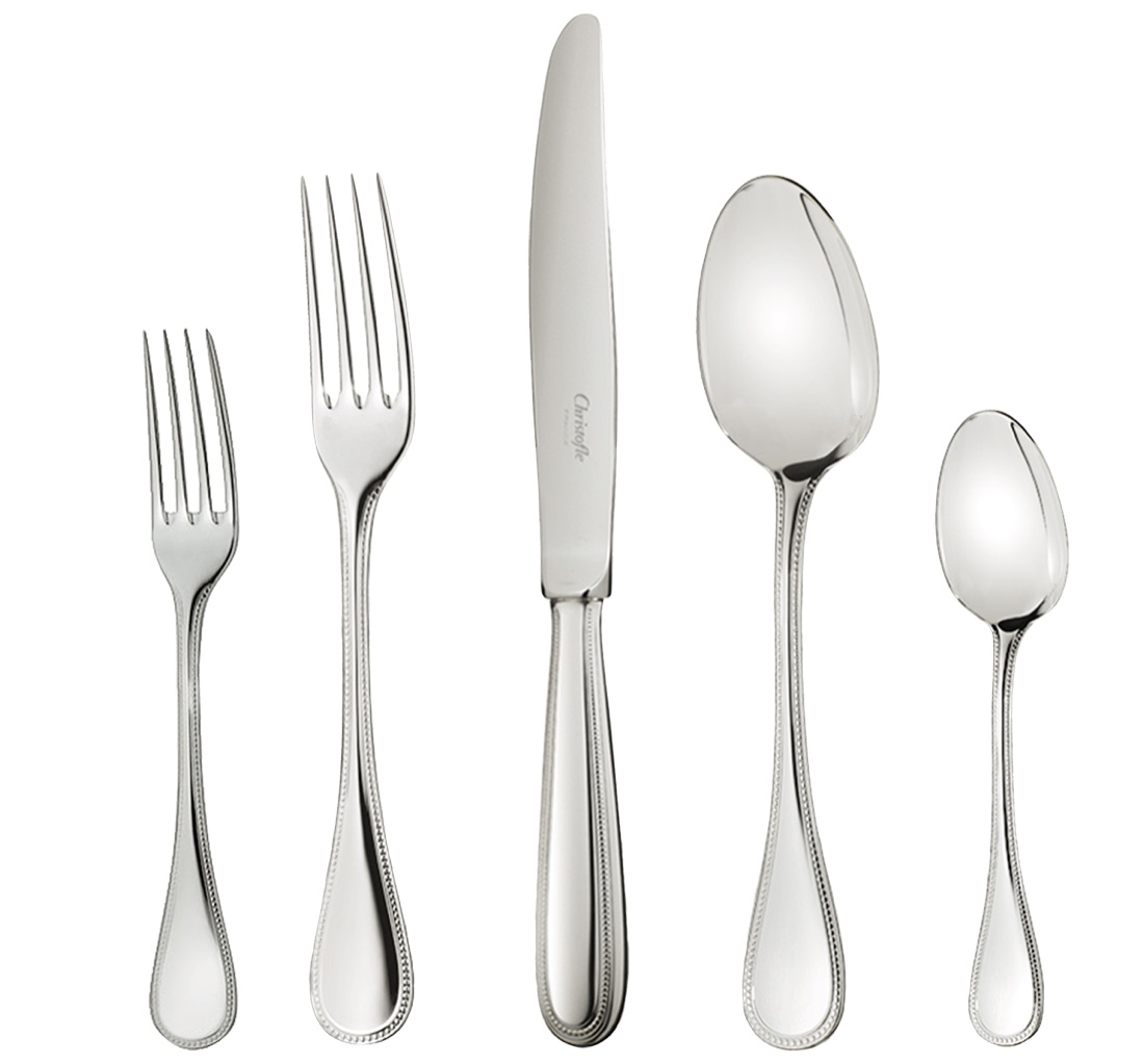 Christofle Flatware Set For 12 People 75 Pieces Perles 2 Stainless S