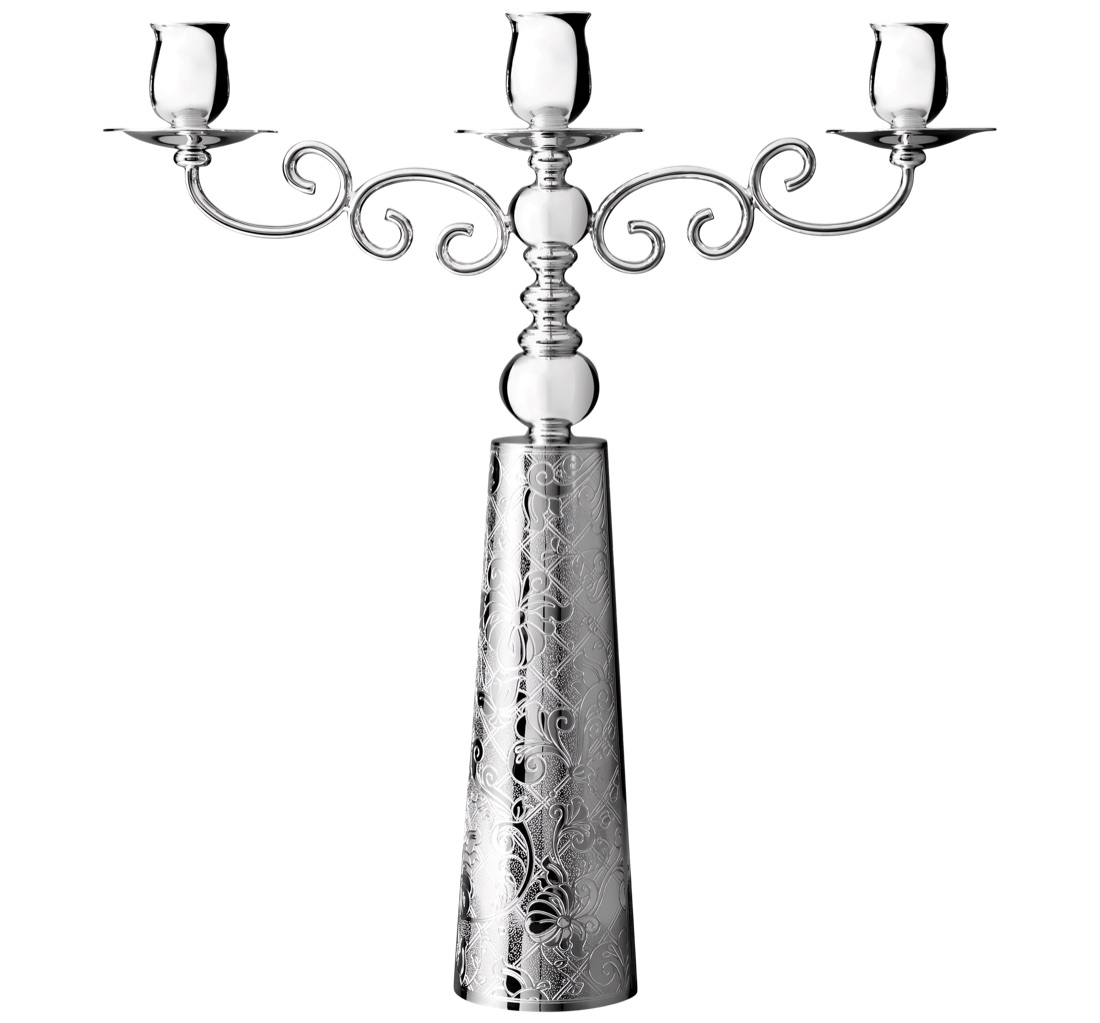 Christofle Three Light Candelabra Jardin D Eden Silver Plated