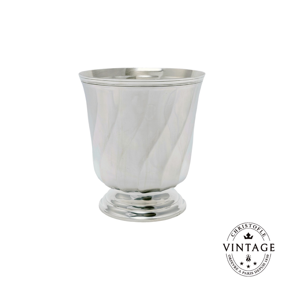 Christofle Ice Bucket Torsade Silvered Vintage