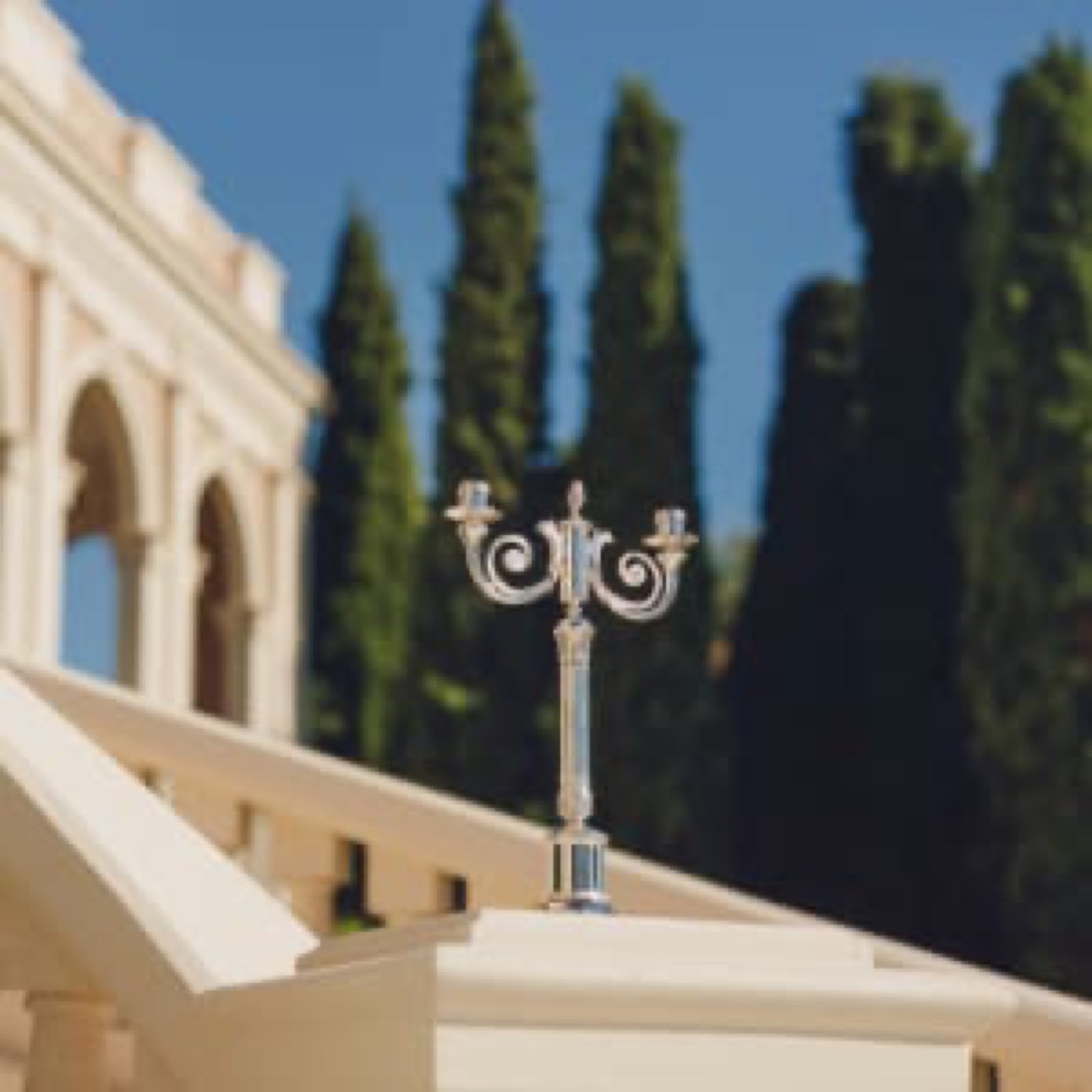 Christofle Two Light Candelabra Malmaison Silver Plated