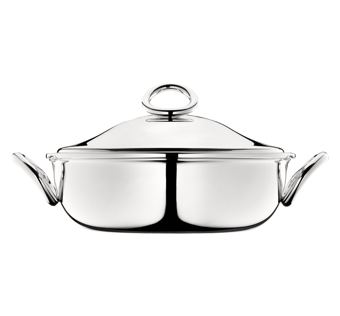 Christofle Vegetable Dishe With Lid Vertigo Silver Plated