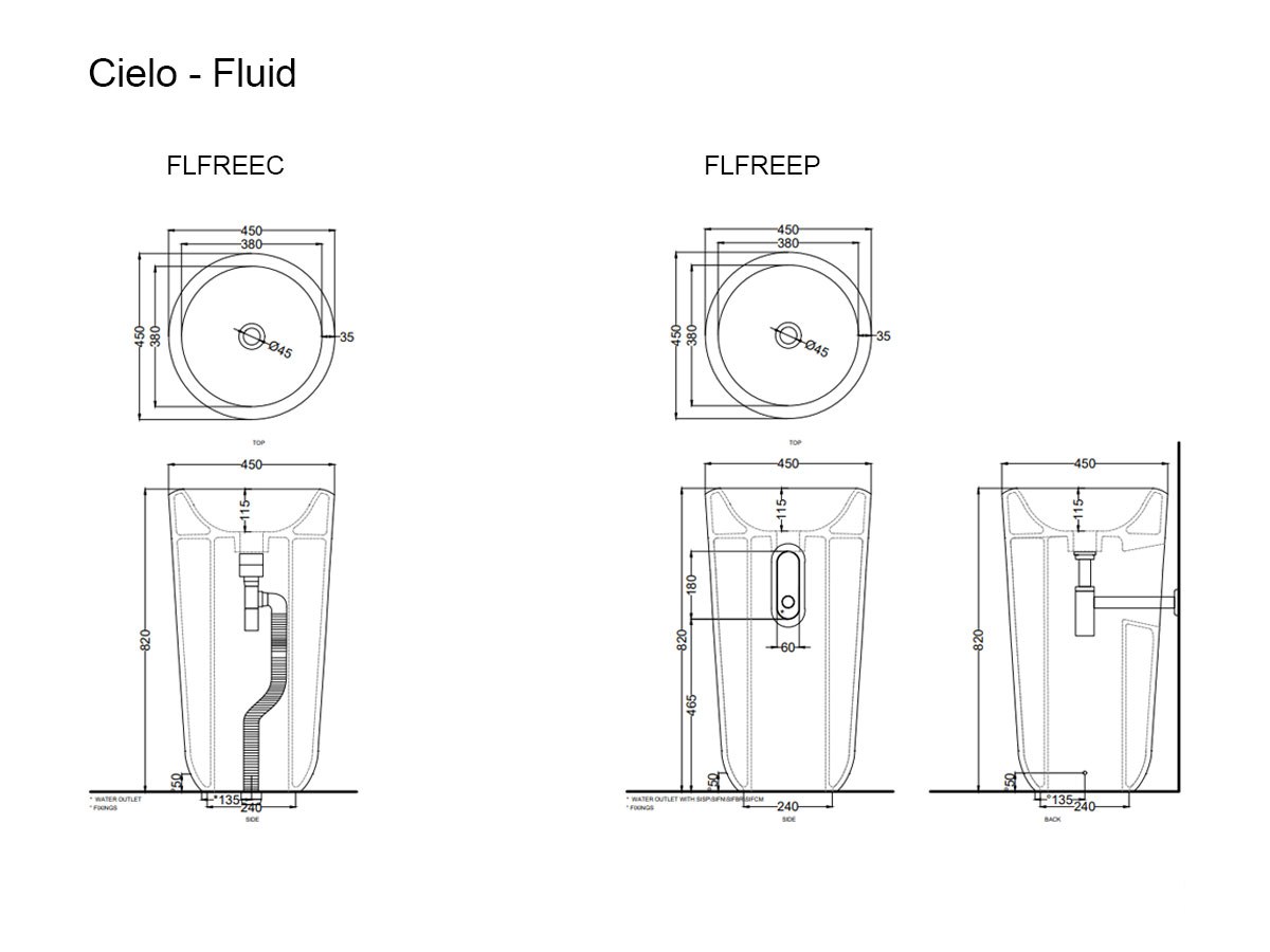 Cielo Fluid Freestanding Washbasin