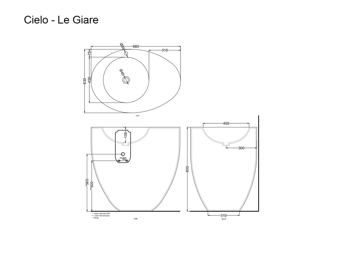 Cielo Le Giare Freestanding Washbasin