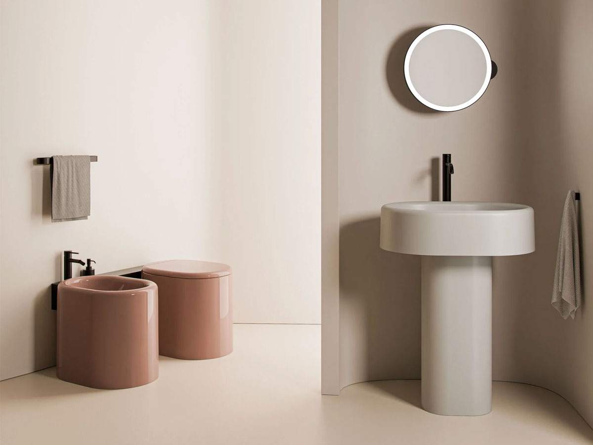 Cielo Itaca Oval Washbasin With Column