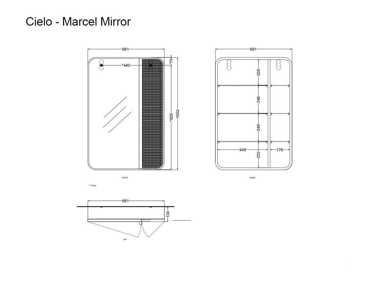 Cielo Marcel Mirror With Cabinet