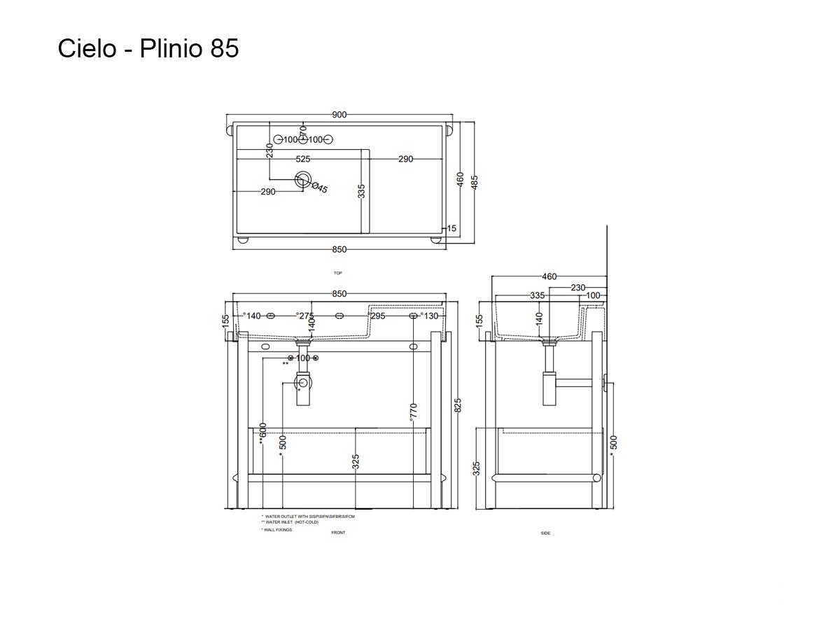 Cielo Plinio 85 Bathroom Cabinet