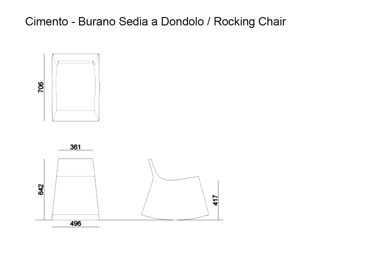 Cimento Burano Rocking Chair