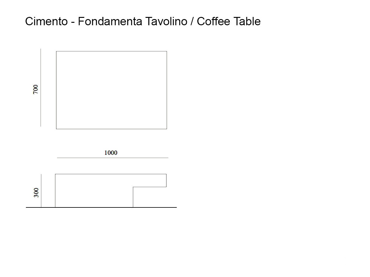 Cimento Fondamenta Coffee Table L 100 Cm