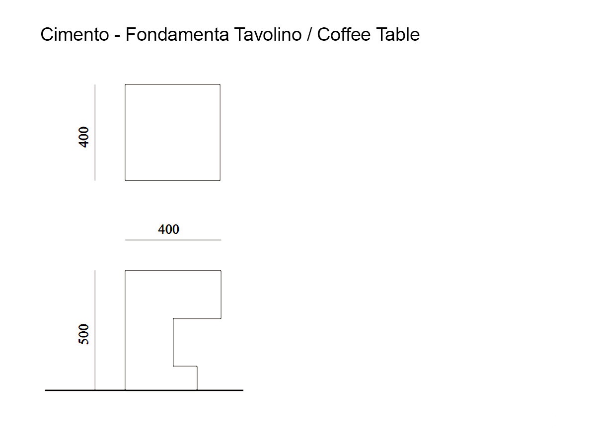Cimento Fondamenta Coffee Table L 40 Cm