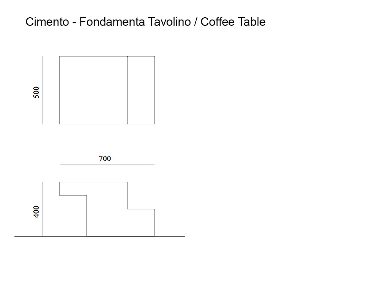 Cimento Fondamenta Coffee Table L 70 Cm P 40 Cm H 40 Cm