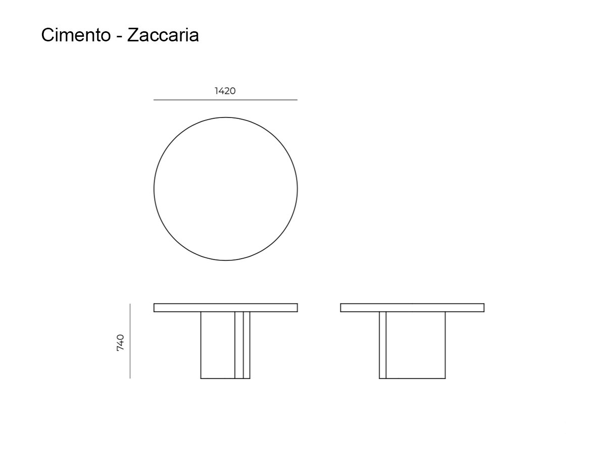 Cimento Zaccaria Round Table