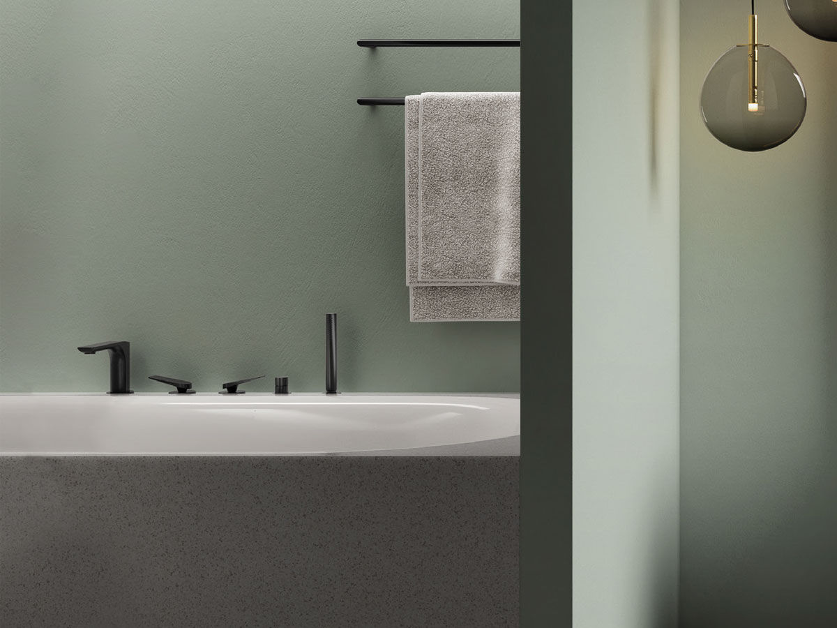 CRISTINA Rubinetterie Blade Dual Control Bathtub Edge Mixer