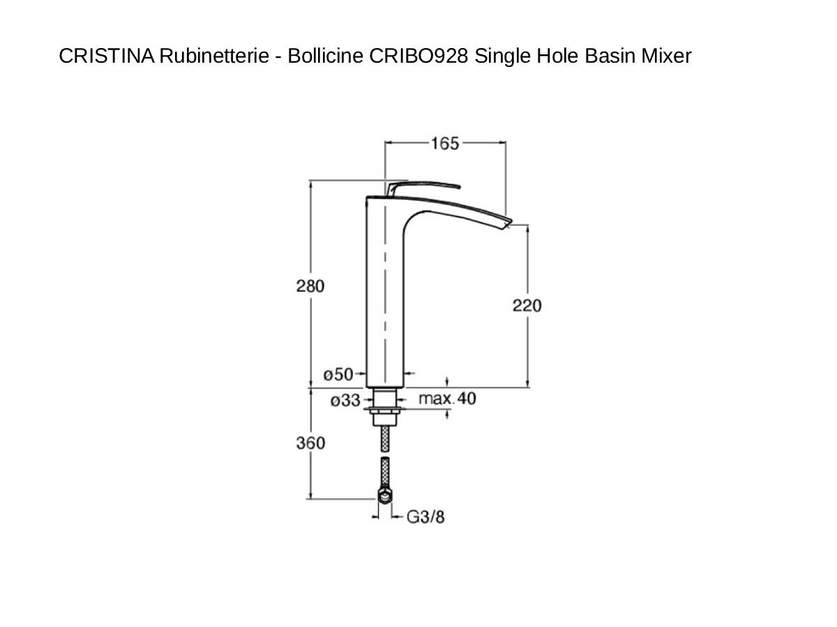 CRISTINA Rubinetterie Bollicine Cribo928 Single Hole Basin Mixer Cascade Effect