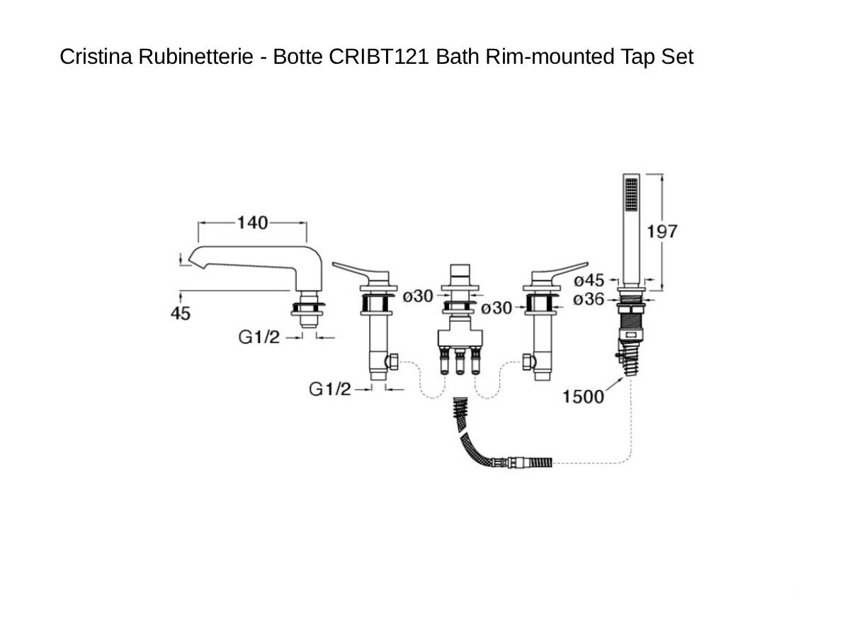 CRISTINA Rubinetterie Botte Cribt121 Bath Rim Mounted Tap Set