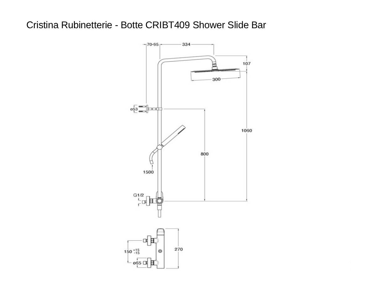 CRISTINA Rubinetterie Botte Cribt409 Shower Slide Bar