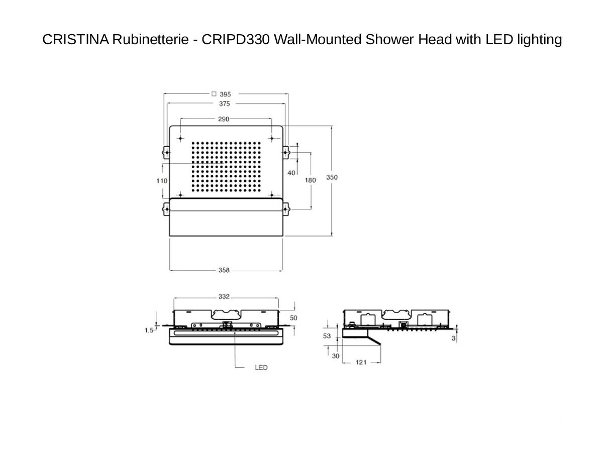 CRISTINA Rubinetterie Cripd330 Wall Mounted Shower Head With Led Lighting