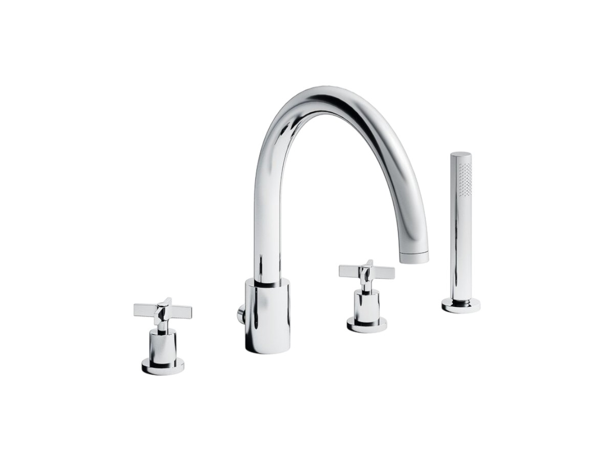 CRISTINA Rubinetterie Cross Road Cricr124 Bath Rim Mounted Tap Set