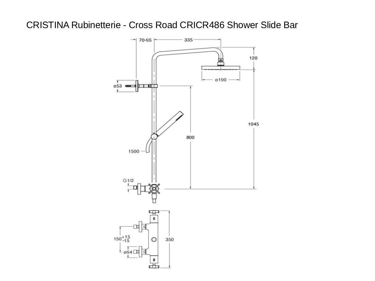 CRISTINA Rubinetterie Cross Road Cricr486 Shower Slide Bar
