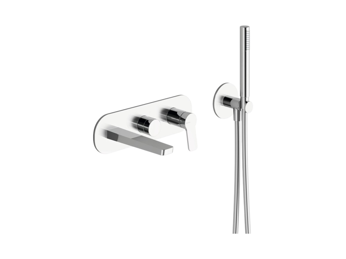 CRISTINA Rubinetterie Elevation Criel103 Wall Mounted Bath And Shower Mixer Set