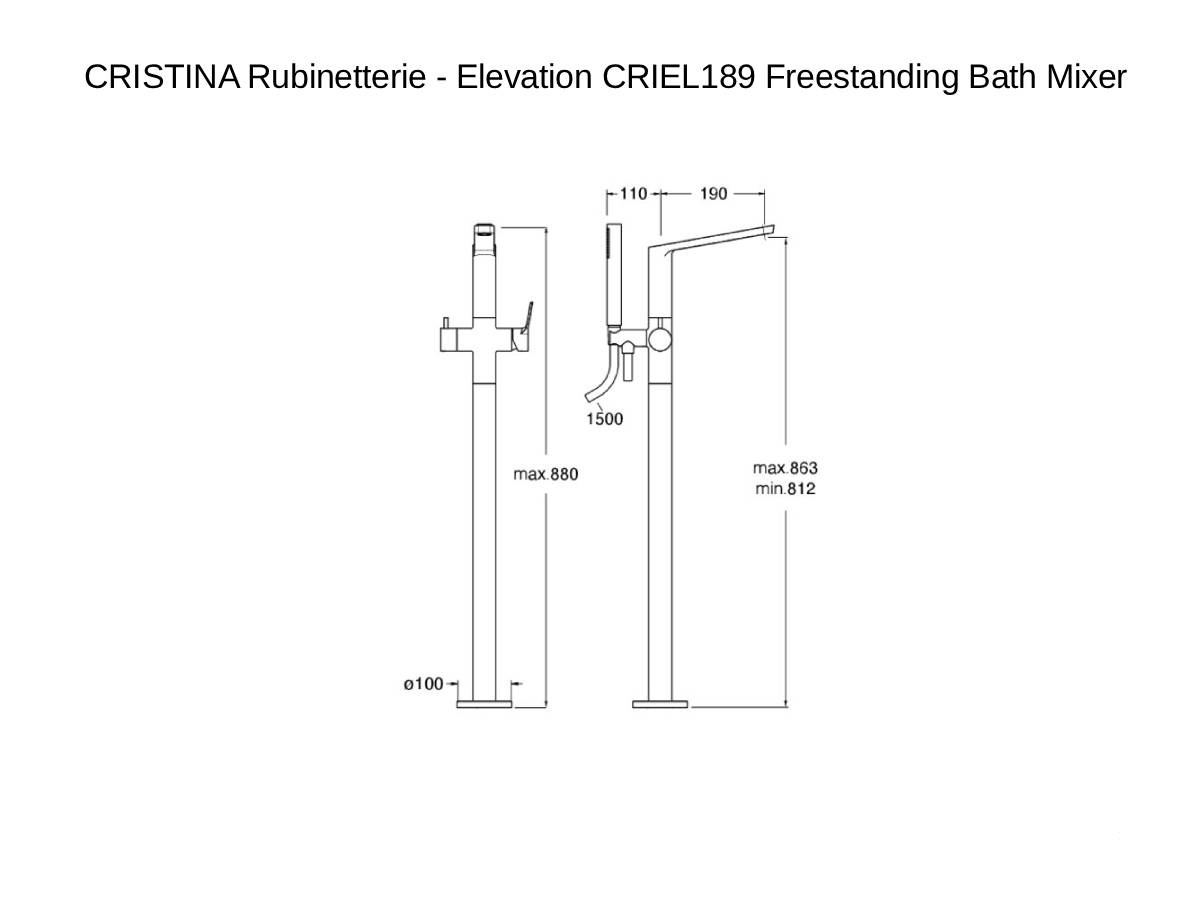 CRISTINA Rubinetterie Elevation Criel189 Freestanding Bath Mixer