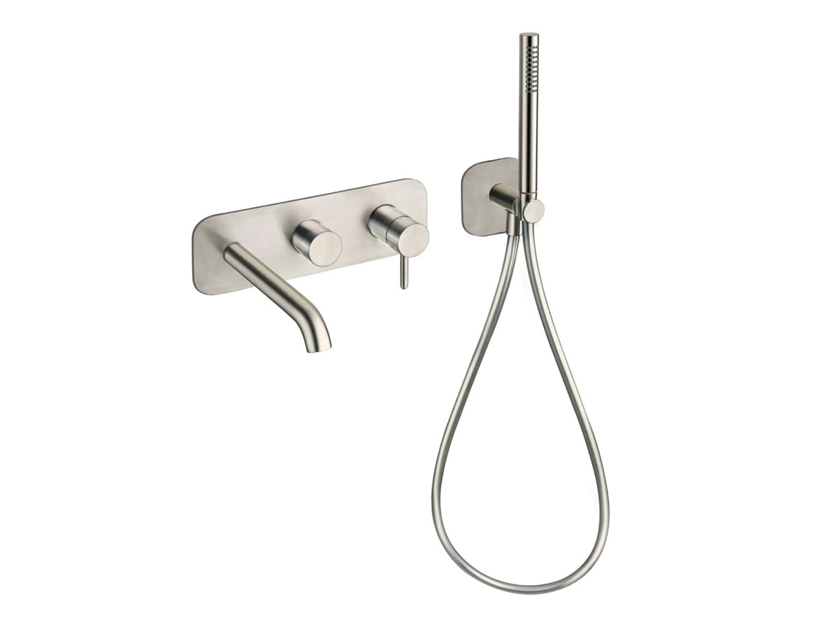 CRISTINA Rubinetterie Ix Stainless Steel Wall Mounted Bathtub Mixer