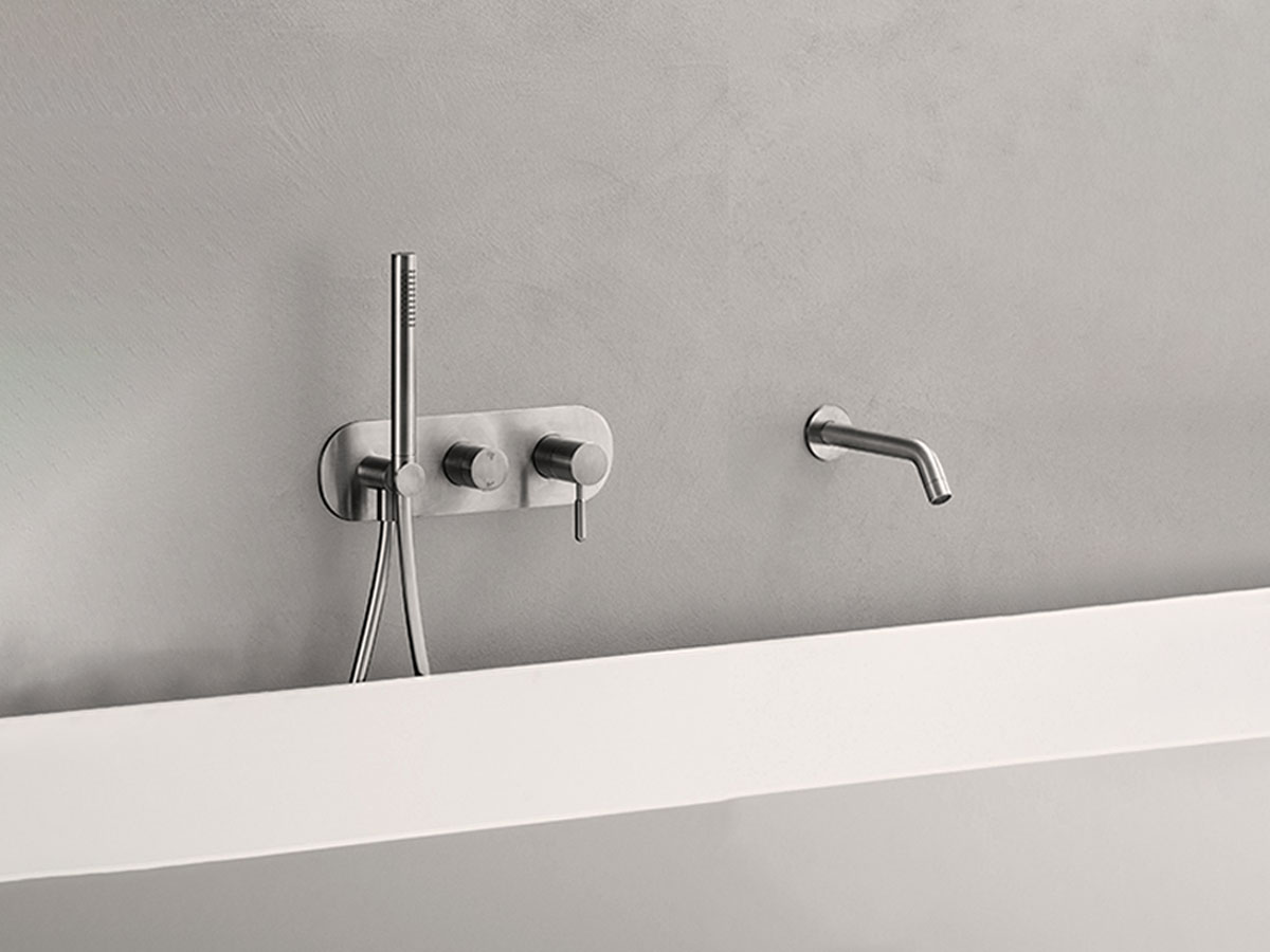 CRISTINA Rubinetterie Ix Stainless Steel Wall Mounted Bathtub Mixer