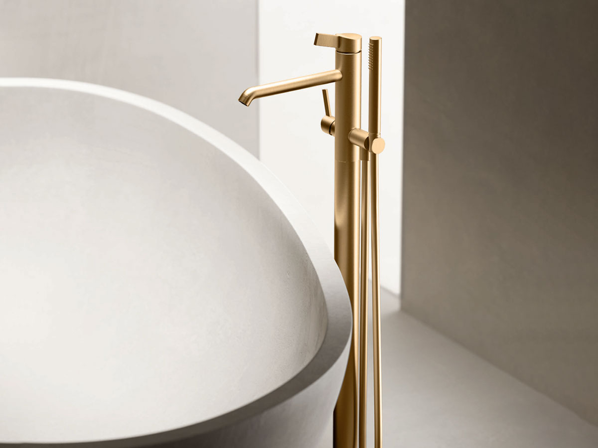 CRISTINA Rubinetterie Piega Stainless Steel Floor Standing Bathtub Mixer